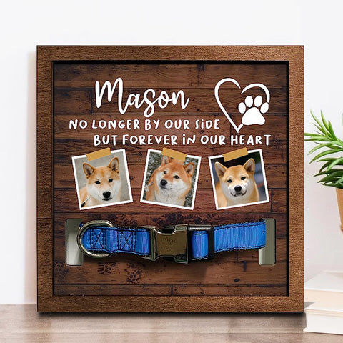 No Longer By Our Side But Forever In Our Heart Personalized Pet Loss Sign - Upload Image Pet Memorial Gifts For Dogs Dog Remembrance Gift
