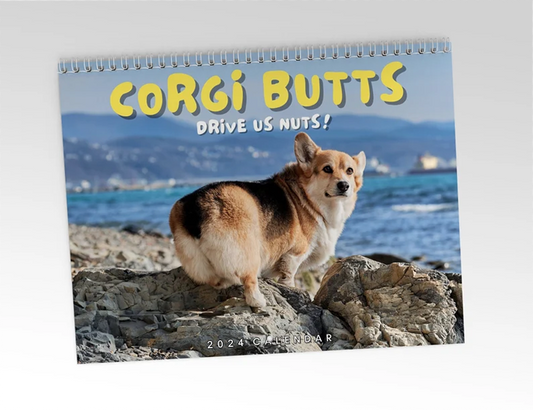 | FREESHIP | Corgi Butts Drive Us Nuts 2024 Calendar - Funny Christmas Holiday Gag Gift Prank Item