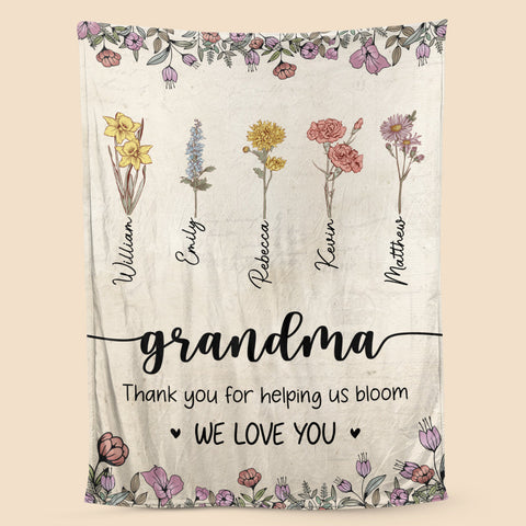 Grandma/Mom We Love You - Personalized Blanket - Best Gift For Grandma, For Mom