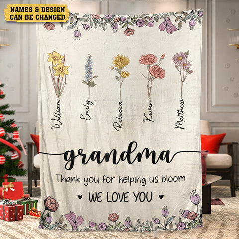 Grandma/Mom We Love You - Personalized Blanket - Best Gift For Grandma, For Mom