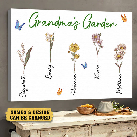 Grandma's Garden - Personalized Poster/Canvas - Best Gift For Family, For Birthday