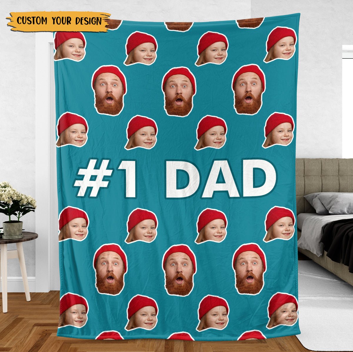 #1 Dad - Personalized Blanket - Best Gift For Dad