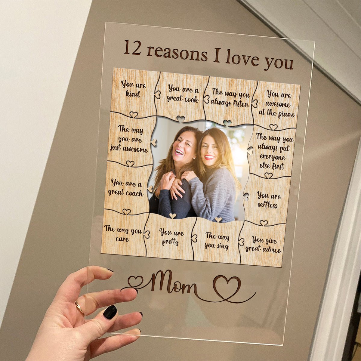 12 Reasons I Love You, Mom - Personalized Acrylic Plaque - Best Gift For Mother
