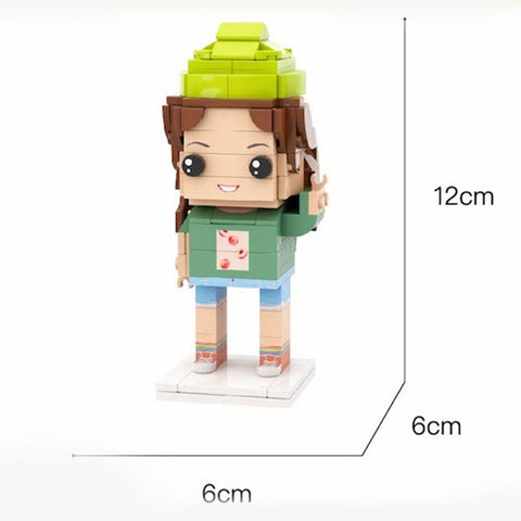 Full Body Customizable 1 Person Custom Brick Figures Small Particle Block Toy Men's Plaid Shirt