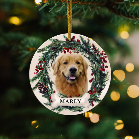 Personalized Pet Portrait Ornament - Christmas Pet Photo Ornament