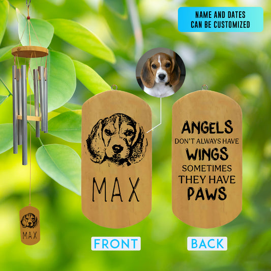 Personalized Pet Portrait Wind Chime - Pet Loss Gift
