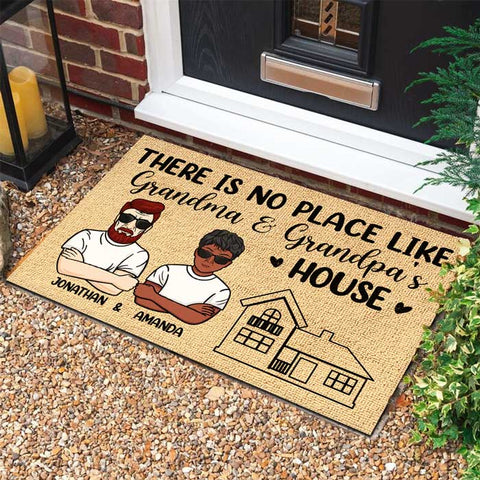 There's No Place Like Grandma And Grandpa's House - Personalized Decorative Mat