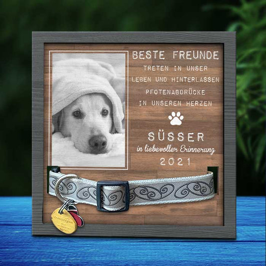 Beste Freunde Treten In Unser Leben Und Hinterlassen Pfotenabdr?¬cke In Unseren Herzen - Upload Image - Personalized Memorial Pet Loss Sign (9x9 Zoll) German