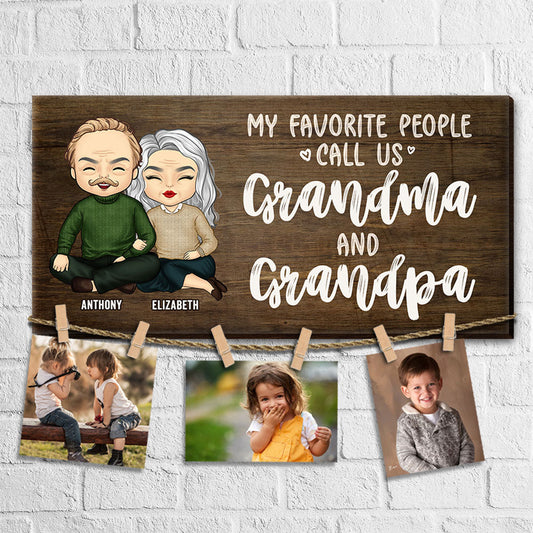 My Favorite People Call Us Grandma & Grandpa - Personalized Display Photo Board