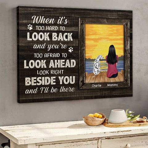 Look Right Beside You And We'll Be There - Personalized Horizontal Canvas