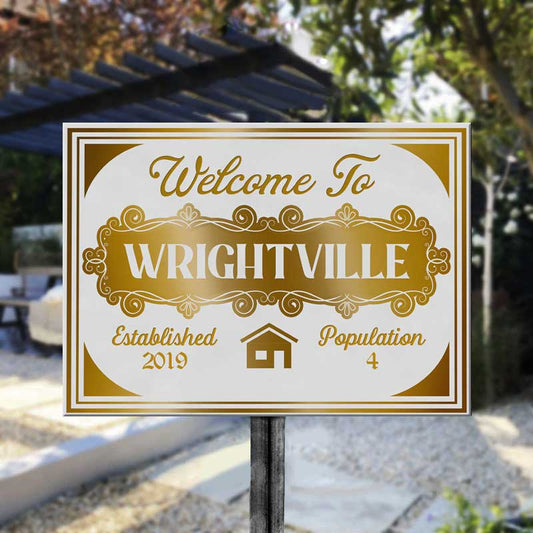 Welcome To - Personalized Family Metal Sign
