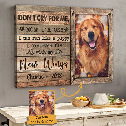 Don't Cry For Me Mom I'm OK - Personalized Horizontal Canvas