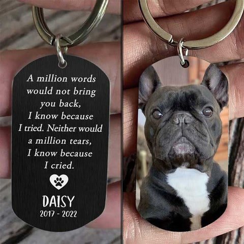 You're Gone But Not Forgotten - Upload Image, Gift For Pet Lovers - Personalized Keychain