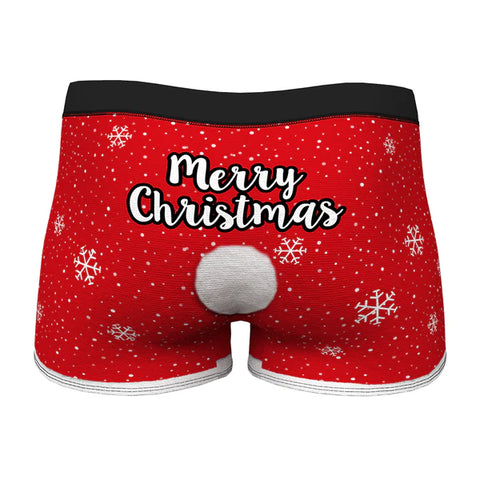 Custom Face Men's Christmas Underwear - Face On Body Boxers