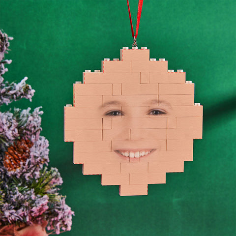 Custom Building Block Puzzle Face Building Brick Christmas Ornament