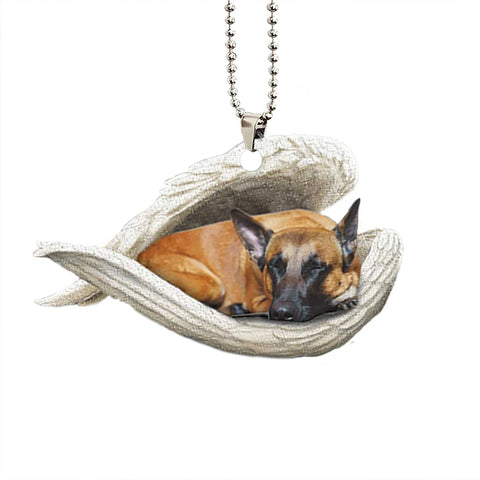 Malinois Sleeping Angel Wing - Memorial Dog Lover Rear View Mirror Car Accessories