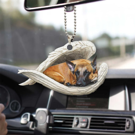 Malinois Sleeping Angel Wing - Memorial Dog Lover Rear View Mirror Car Accessories