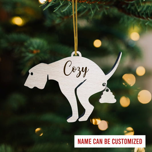 Dog Pooping Pooches Merry Christmas 2023 Ornament