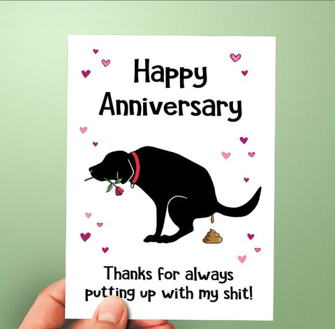 Rude Anniversary Card - Dog Dad Card