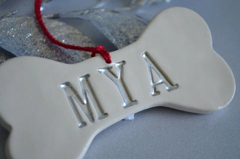 Personalized Dog Bone Christmas Ornament w/ Name - Gift for Dog Lovers