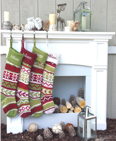 Personalized Knitted Christmas Stockings - Christmas Decor