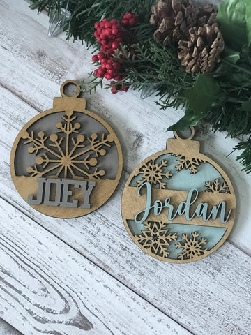 1, 2 or 3 Layered Snowflake Design Ornament - Christmas Ornaments