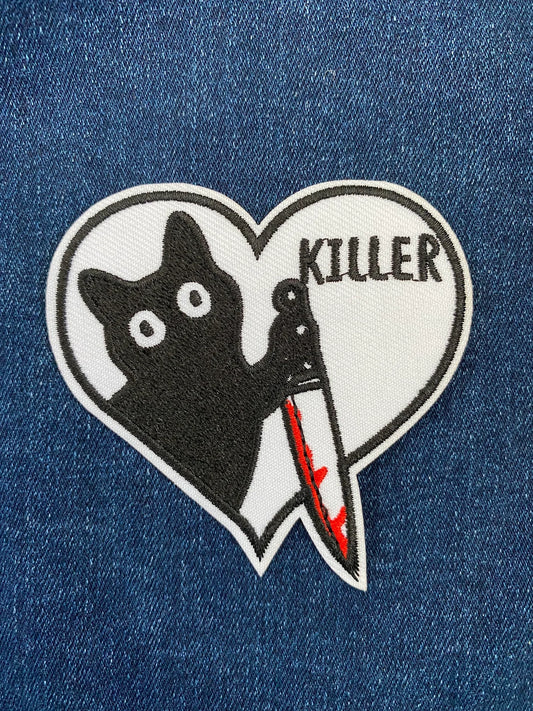 Killer Cat Patch | Funny Patch | Horror Patch | Iron on Patch | Embroidery Patch