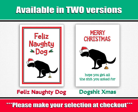 Feliz Naughty Dog Christmas Cards - Funny Christmas Cards For Friends