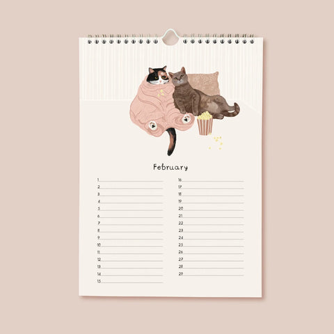 | FREESHIP | Birthday Cat Calendar - Purrpetual CATlender