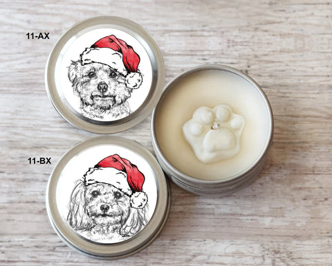 Poodle Christmas Gifts, Paw Print Soy Candle