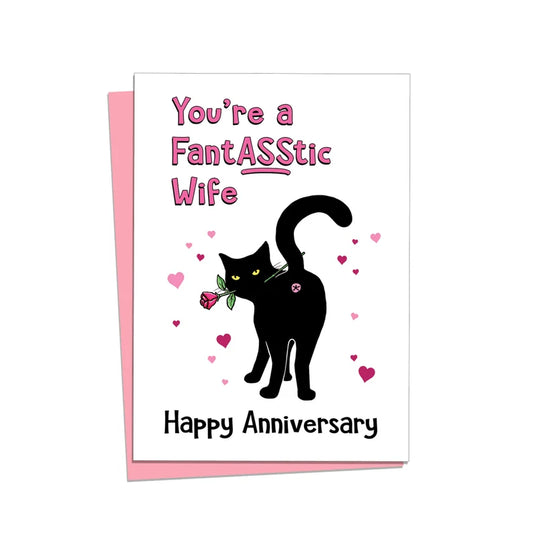 Cat Anniversary Card  for Wife - First Anniversary Card