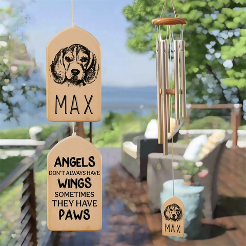 Personalized Pet Portrait Wind Chime - Pet Loss Gift