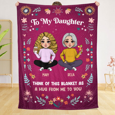 To My Daughter Dark Pink - Personalized Blanket - Best Gift For Daughter
