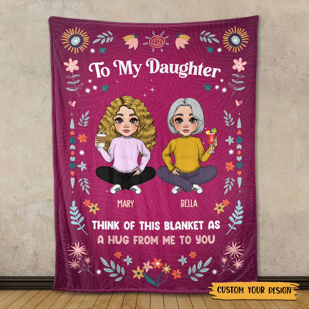 To My Daughter Dark Pink - Personalized Blanket - Best Gift For Daughter