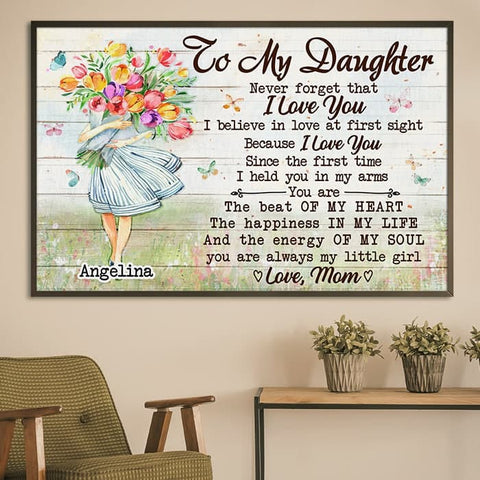 You're The Beat Of My Heart - Gift For Daughter - Personalized Horizontal Poster