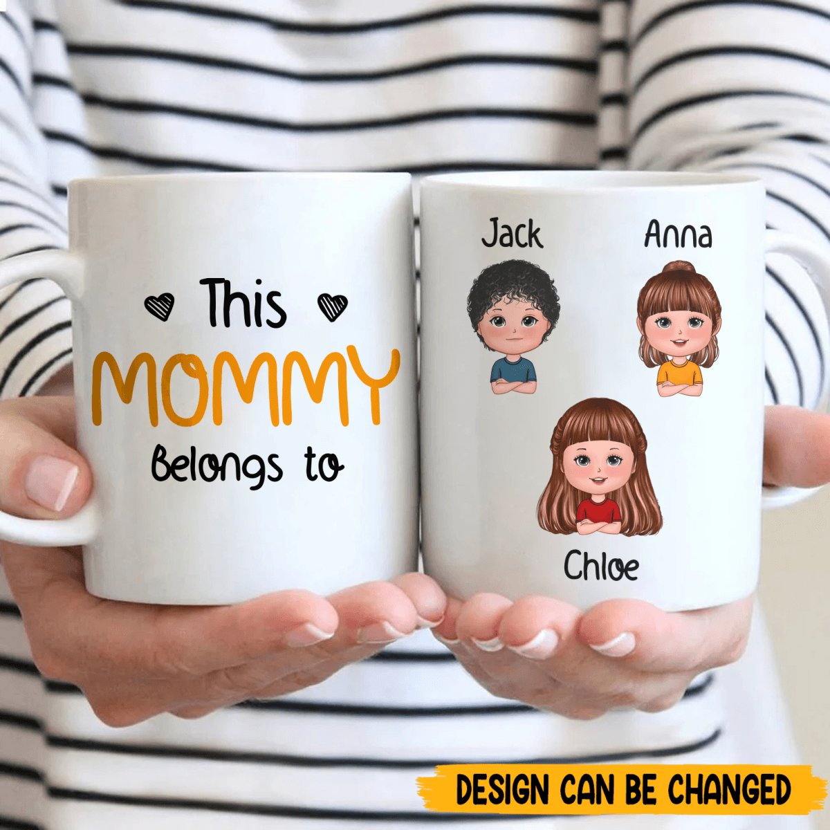 This Daddy/Mommy Belongs To - Personalized White Mug - Best Gift For Mother, Father, Grandma, Grandpa