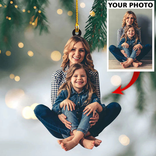 Personalized Photo Ornament - Gift For Mom -  Christmas Gift For Family Members, Mom, Dad | Mom