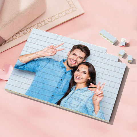 Valentine's Day Gifts Personalized Building Brick Custom Photo Block Horizontal Shape