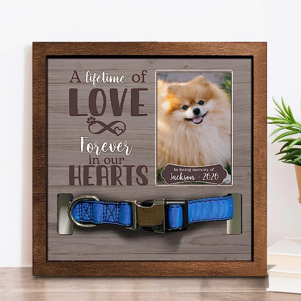 A Lifetime Of Love Forever In Our Hearts Personalized Pet Loss Sign - Upload Image Pet Memorial Gifts For Dogs Dog Remembrance Gift