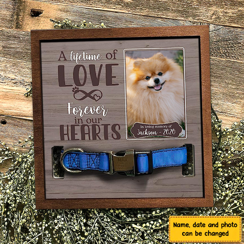 A Lifetime Of Love Forever In Our Hearts Personalized Pet Loss Sign - Upload Image Pet Memorial Gifts For Dogs Dog Remembrance Gift