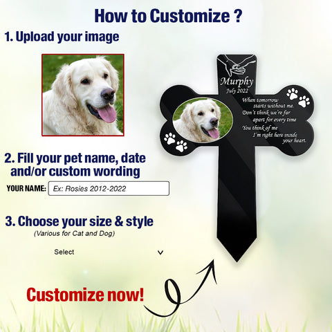 I'm Right Here Inside Your Heart Garden Stake - Personalized Custom Acrylic Garden Stake for Loss of Dogs and Cats