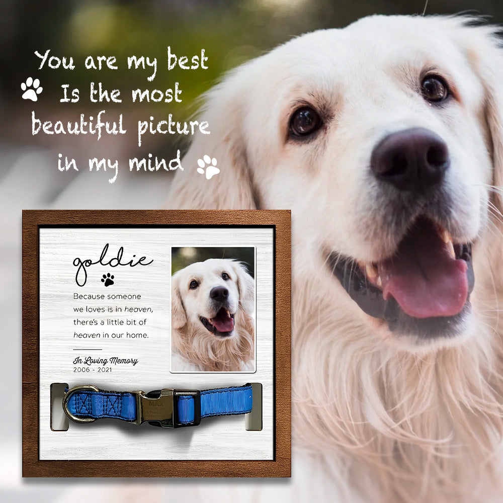 There's A Little Bit Of Heaven In Our Home Personalized Pet Loss Sign - Upload Image Pet Memorial Gifts For Dogs Dog Remembrance Gift