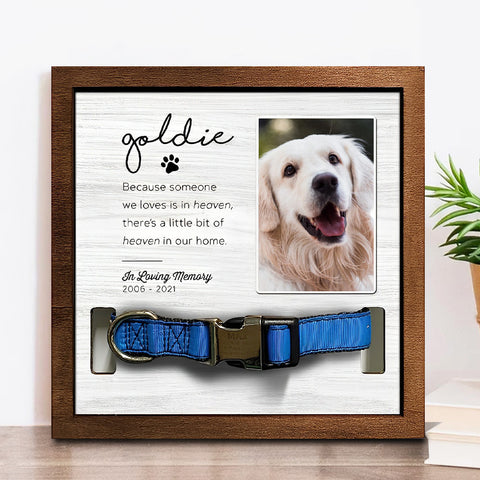 There's A Little Bit Of Heaven In Our Home Personalized Pet Loss Sign - Upload Image Pet Memorial Gifts For Dogs Dog Remembrance Gift