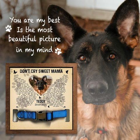 Don't Cry Sweet Mama Personalized Pet Loss Sign - Upload Image Pet Memorial Gifts For Dogs Dog Remembrance Gift