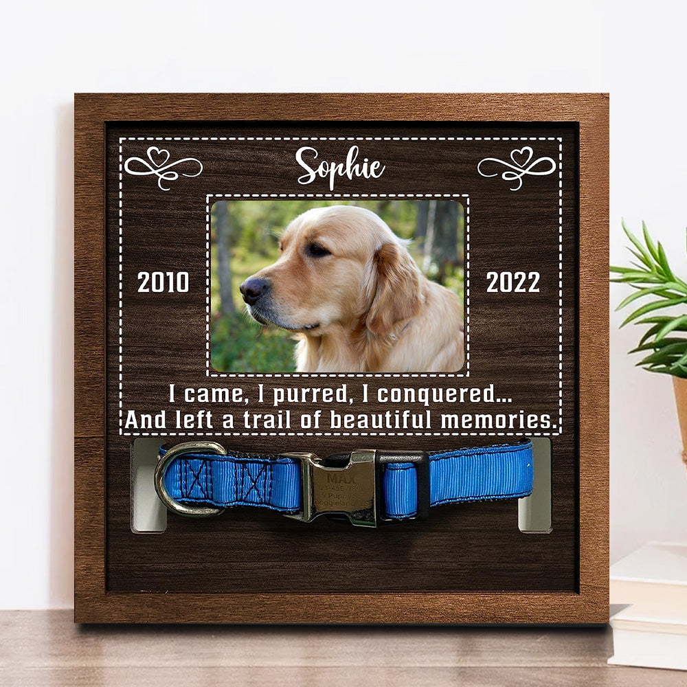 Left A Trait Of Beautiful Memories Personalized Pet Loss Sign - Upload Image Pet Memorial Gifts For Dogs Dog Remembrance Gift