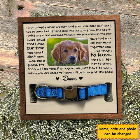 When You Are Called To Heaven I'll Be Smiling At The Gate Personalized Pet Loss Sign - Upload Image Pet Memorial Gifts For Dogs Dog Remembrance Gift