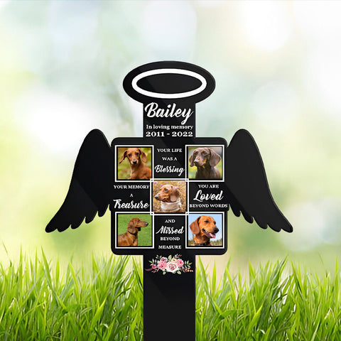 In Loving Memory, Blessing Treasure Loved Missed Garden Stake - Personalized Custom Acrylic Garden Stake for Loss of Dogs and Cats