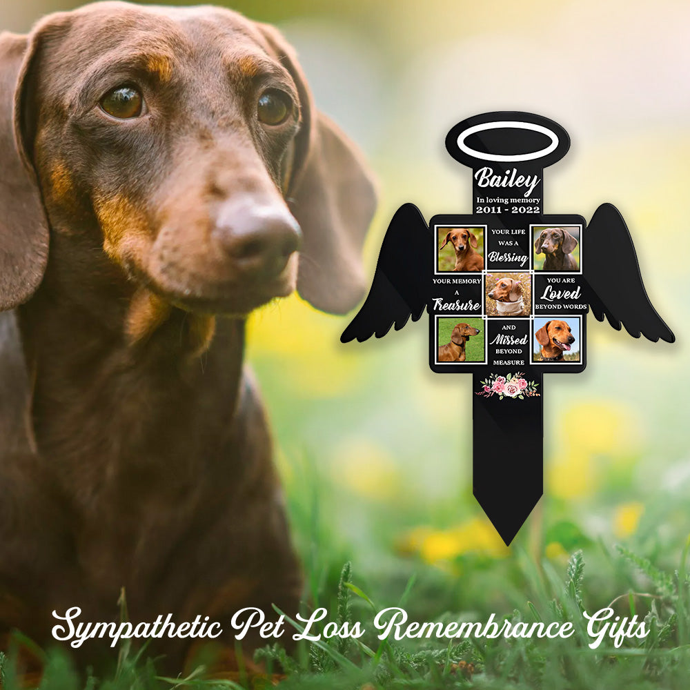 In Loving Memory, Blessing Treasure Loved Missed Garden Stake - Personalized Custom Acrylic Garden Stake for Loss of Dogs and Cats