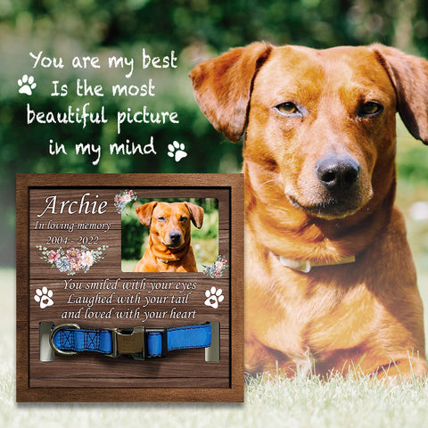 You Smiled With Your Eyes Laughed With Your Tail And Loved With Your Heart Personalized Pet Loss Sign - Upload Image Pet Memorial Gifts For Dogs Dog Remembrance Gift