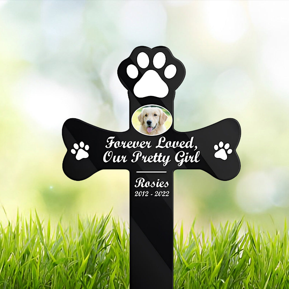 Forever Loved Garden Stake - Personalized Custom Acrylic Garden Stake for Loss of Dogs and Cats